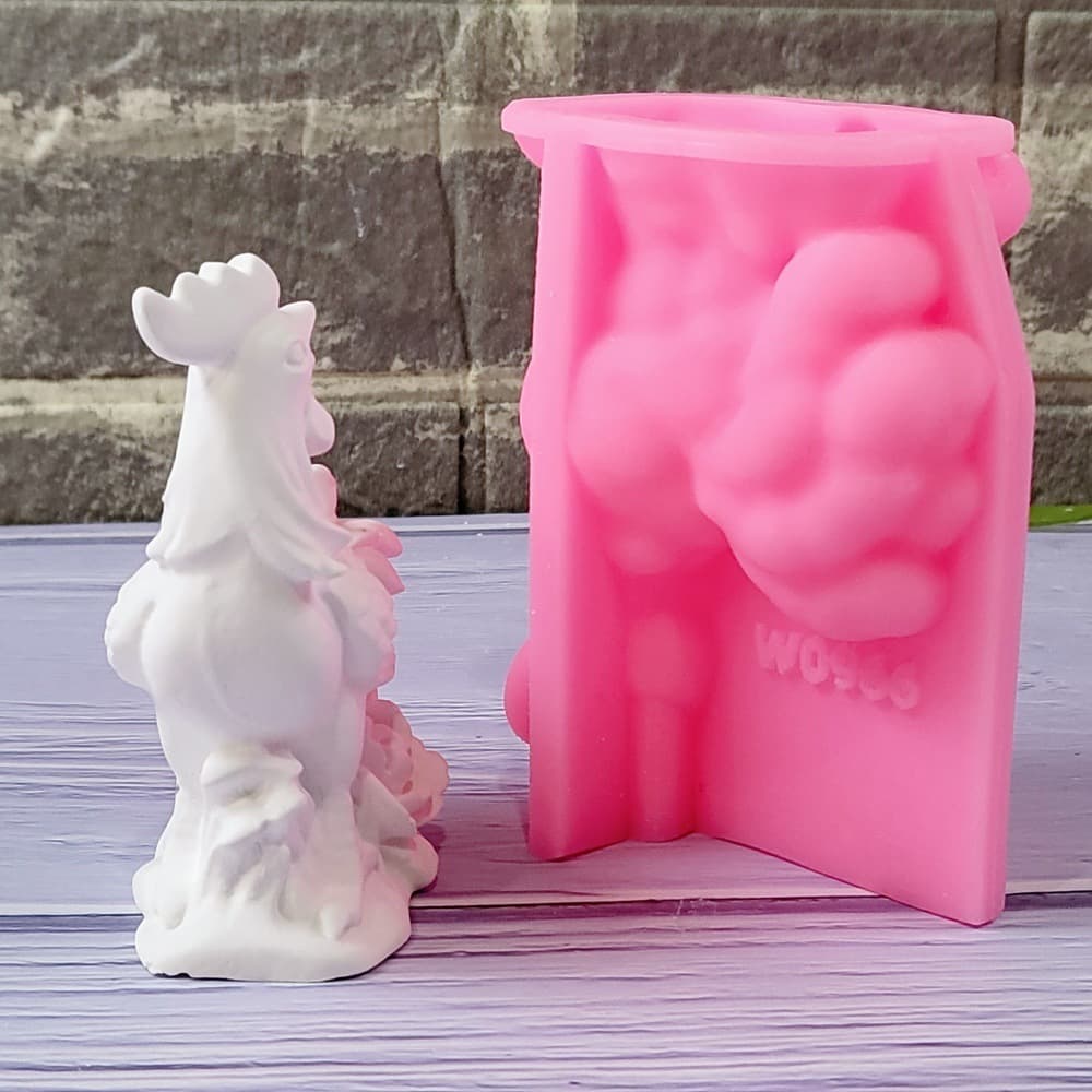 Chicken ornament mold ornament candle plaster DIY plaster ornament candle holder silicone mold W0966