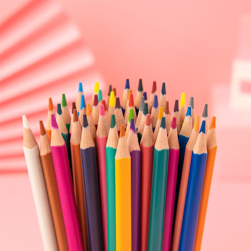 Oil-Based Plastic Colored Pencils for Student Drawing Stationery, Kids Supplies, Wholesale Cartoon Bucket Packaging