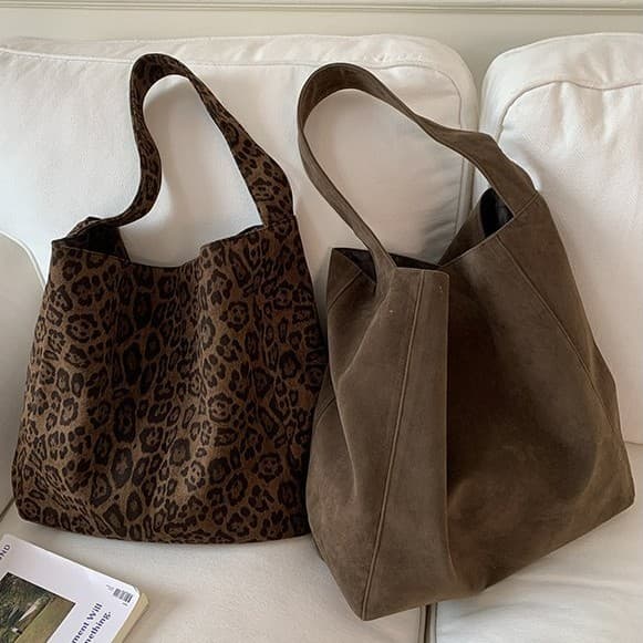Korean Retro Leopard Print Large Capacity Tote Bag Women 2025 Early Autumn Versatile Matte High-End Feel Shoulder Underarm Bag