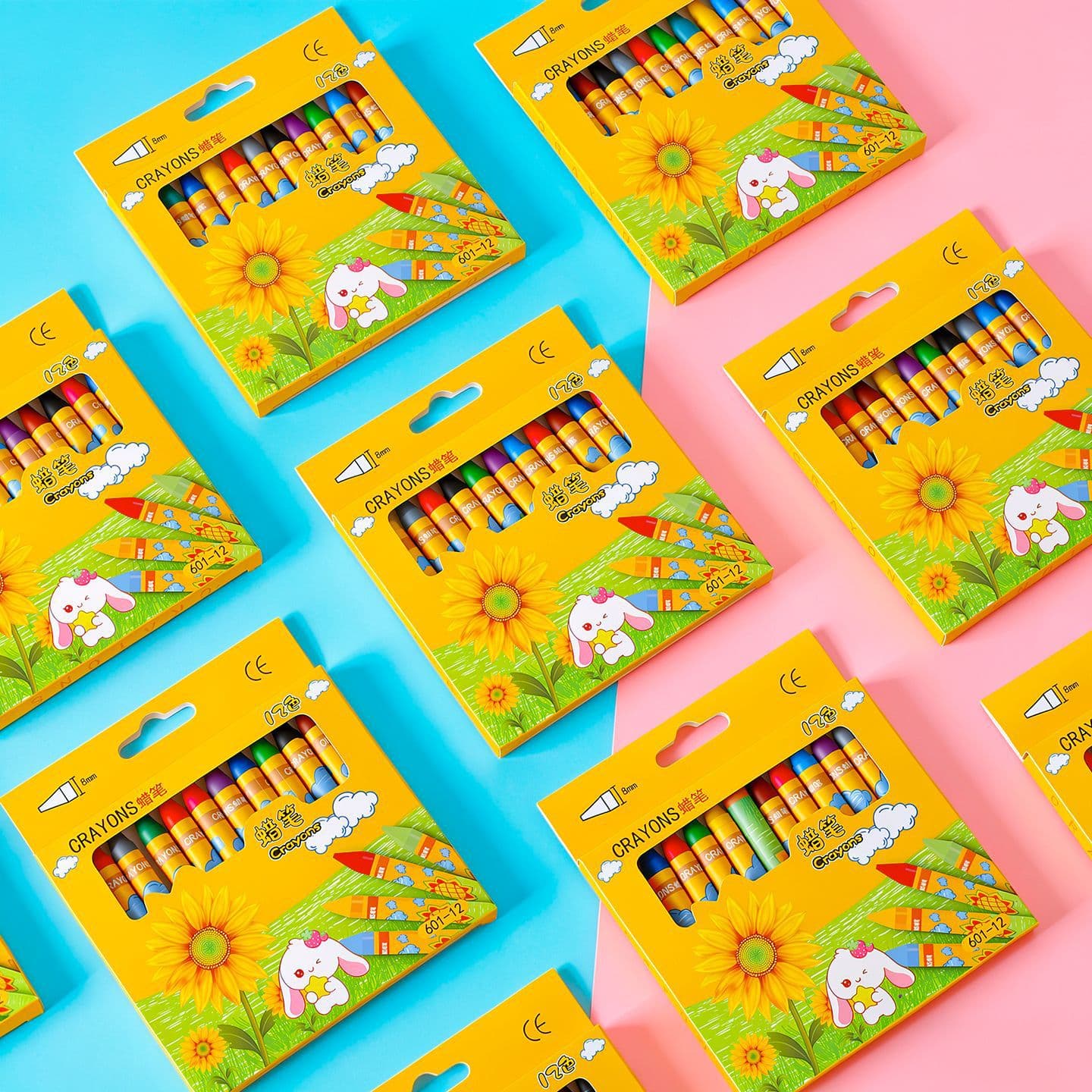 Crayon Box Set Cartoon Student Kids Doodle Drawing Coloring Pens 8 Colors 12 Colors 24 Colors Colored Crayons Wholesale