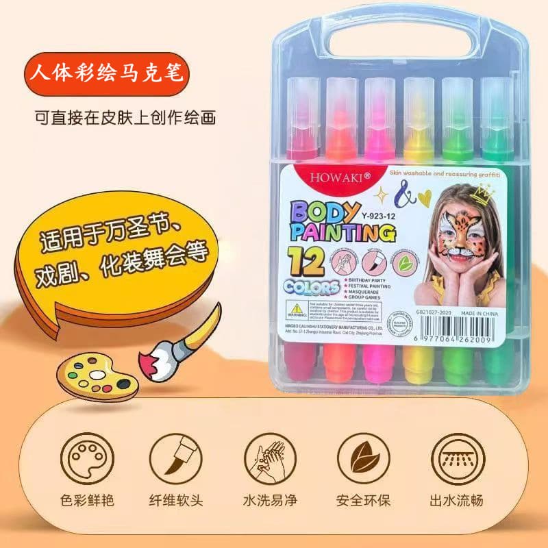 Halloween Body Painting Markers Children's Face Painting Set Facial Skin Washable Painting Markers