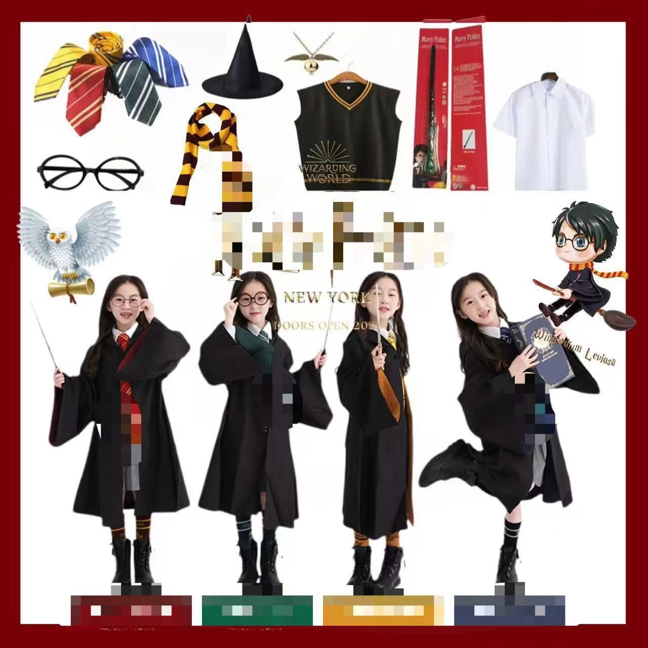 Harry Potter Academy Robe cos costume magic robe adult and children school uniform cloak college style