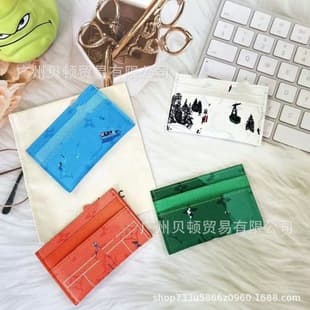 Cross-border Card Holder Ski Graffiti European and American Card Sleeve ID Card Holder Credit Card Multi-slot Business Card Wallet Card Case