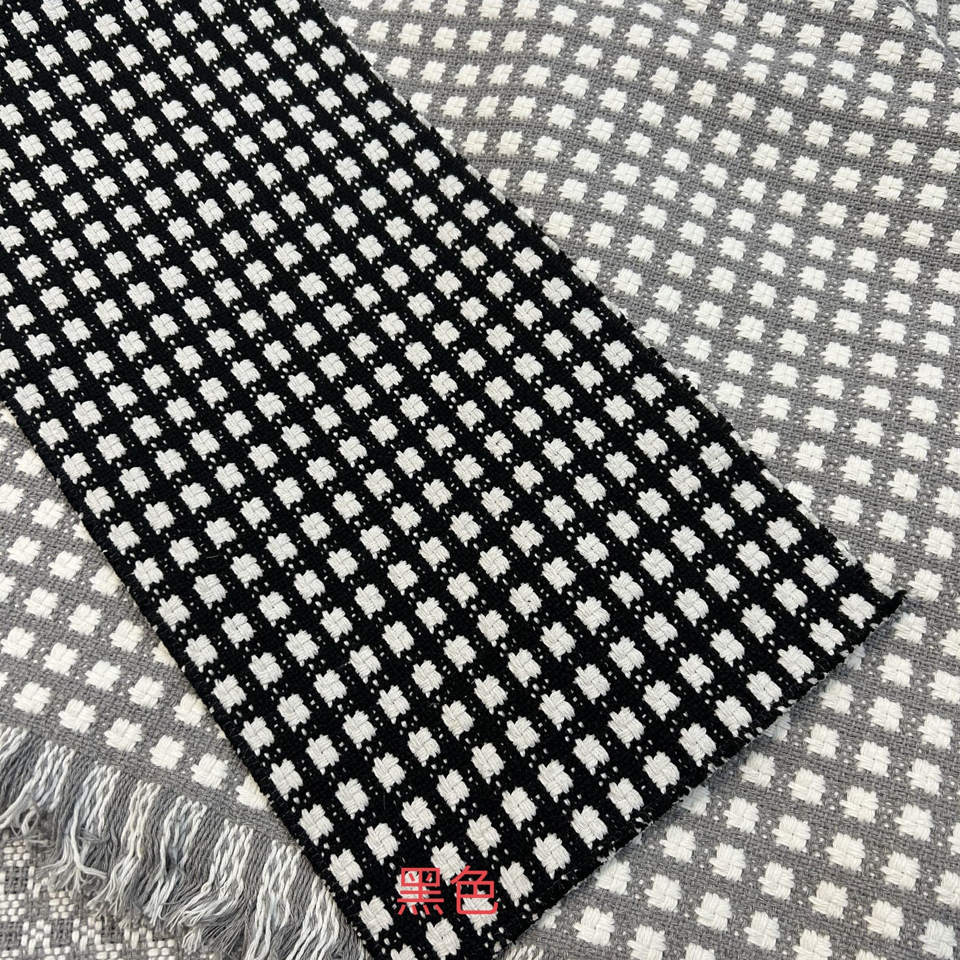 Thickened woven sofa fabric, black and white geometric patterned cushion fabric, sofa blanket, sample room bed runner fabric