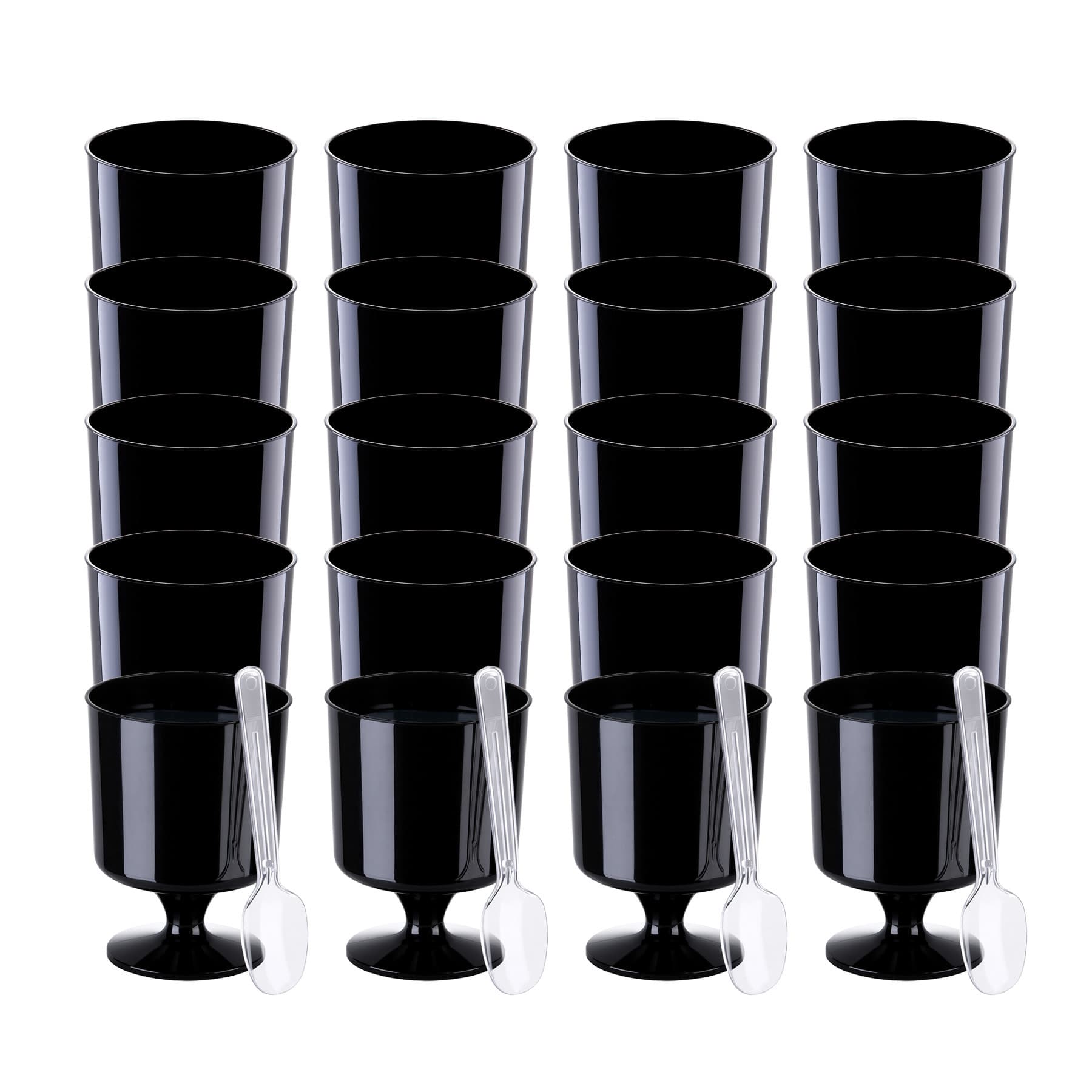 120ML Transparent Small Stemmed Dessert Cup with Base, Mousse Pudding Cup, Tiramisu Cup, Ice Cream Yogurt Cup