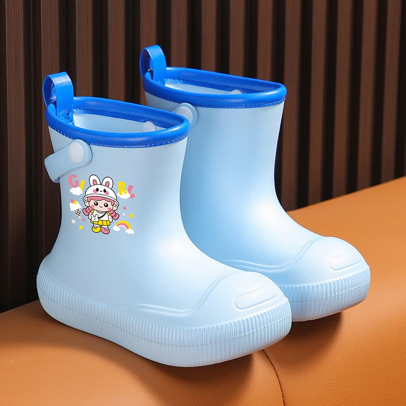 Girls' rain boots, non-slip, waterproof shoes for boys and girls, children, toddlers, cute children's rain boots, short tube, medium and large children