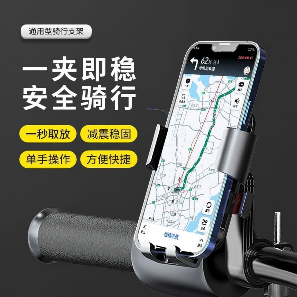 Electric Vehicle Phone Mount for Delivery Riders, Electric Scooter Motorcycle Navigation, Mountain Bike Car Phone Holder