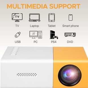 Wholesale Portable LED Home Office YG300 Projector HD 1080P Mobile Mini Projector Yellow White