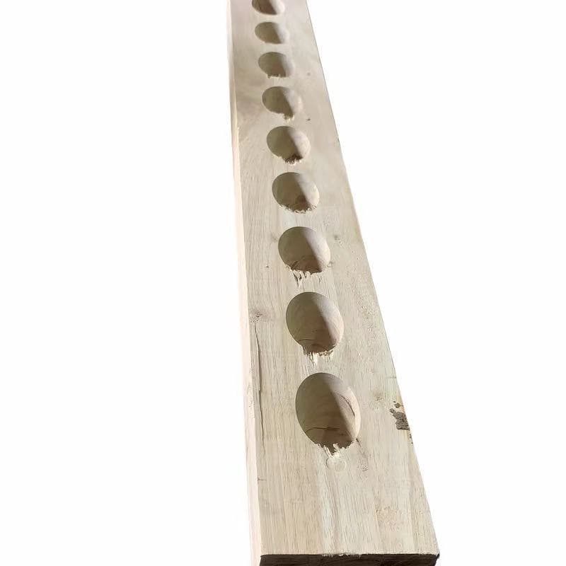 Wood rack for wine storage, bottle inverted storage, rack hole size matches bottle dimensions