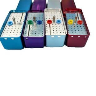 Dental Sterilization Box 72-Hole Aluminum Alloy Multi-Purpose Sterilization Box Root Canal File Reamer Bur Hollow Gutta-Percha Point Organizer