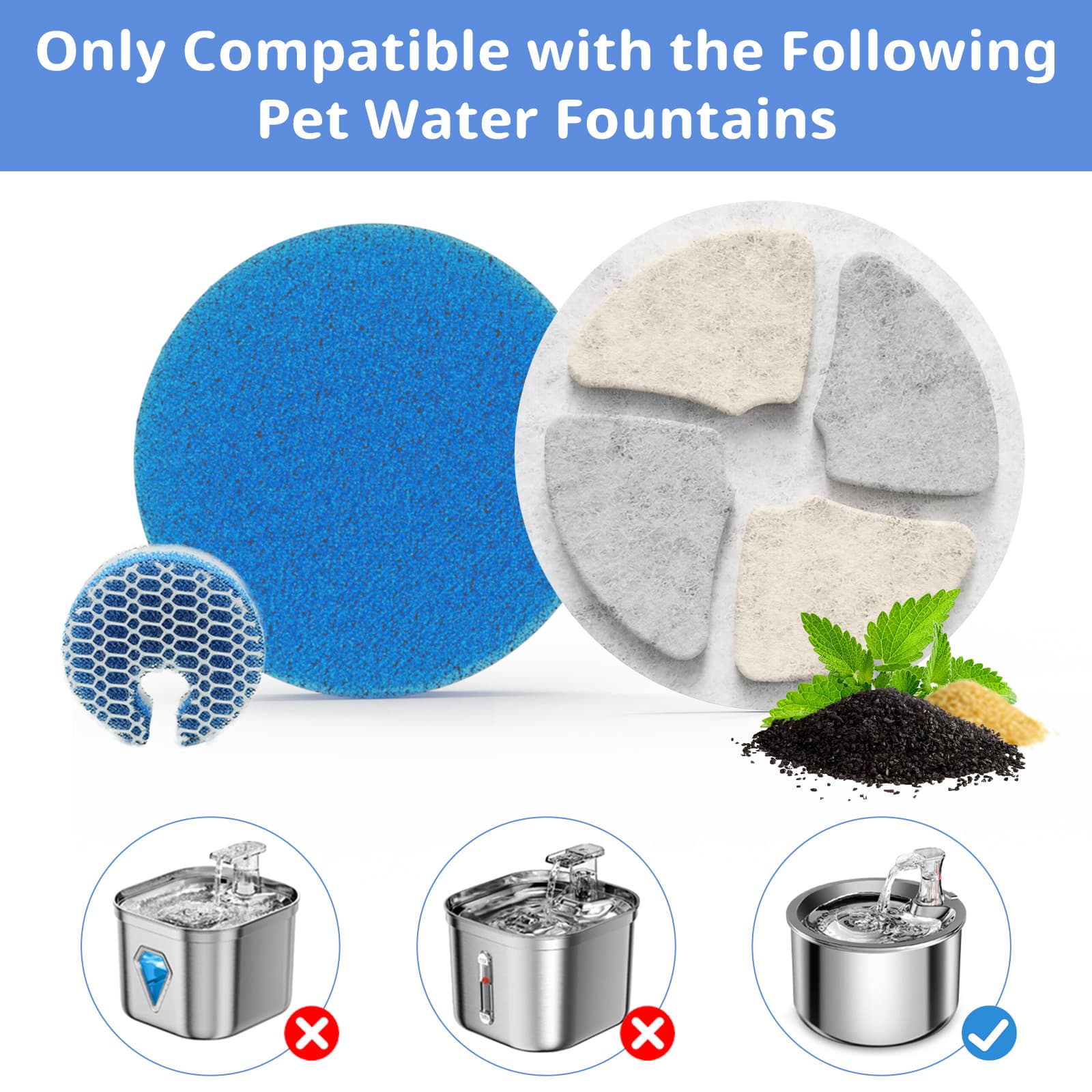 Amazon Best-Selling Pet Cat Water Fountain Filter Cartridge Activated Carbon Multi-Layer Filter Pad Replacement Filter