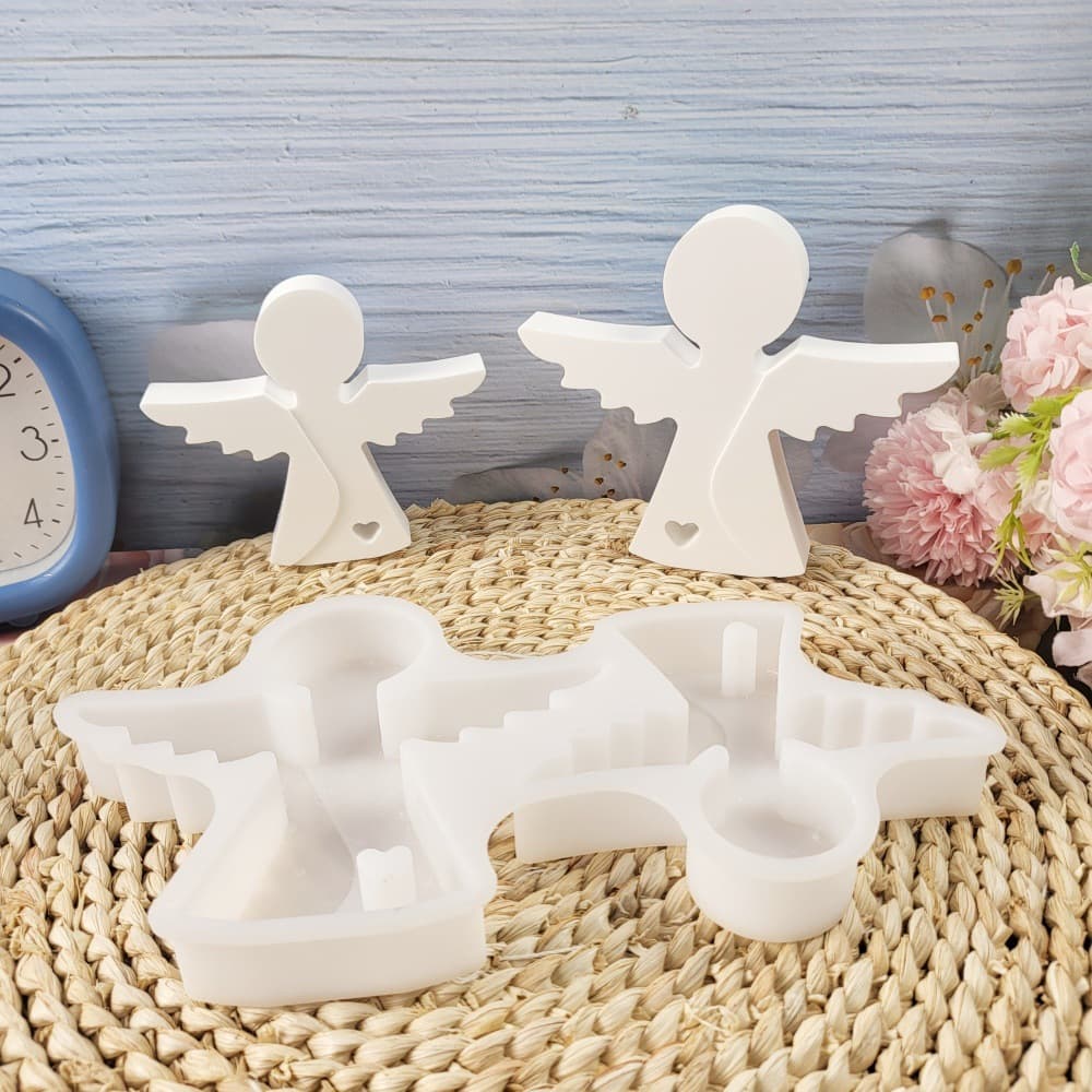 S0795 Wings Love Angel Combination Ornament Decoration Cement Plaster Mold DIY Silicone Mold