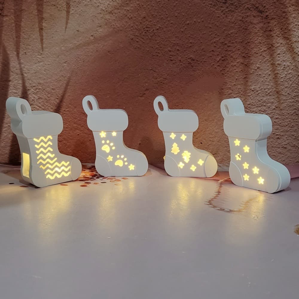 Christmas Socks Projection Wall Combination Ornaments Decorative Cement Plaster Mold DIY Silicone Mold