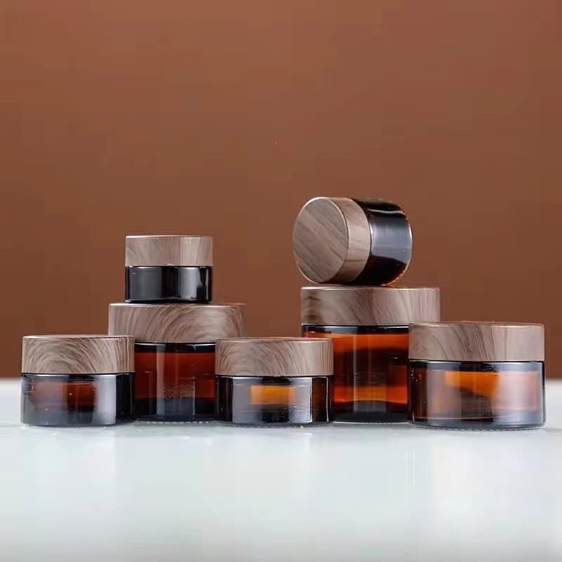 Light-proof brown cream bottle glass bottle refill bottle face cream bottle eye cream box cosmetic sample empty bottle set