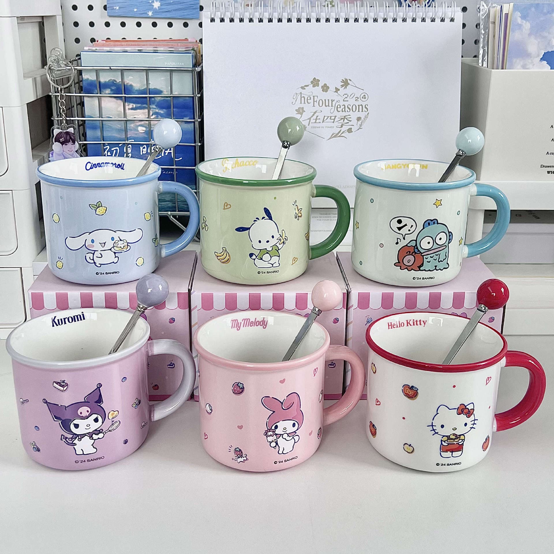 Sanrio Officially Licensed Collaboration Mug, Cute High-Appearance Ceramic Cup for Women, Coffee Breakfast Cup, Birthday Gift
