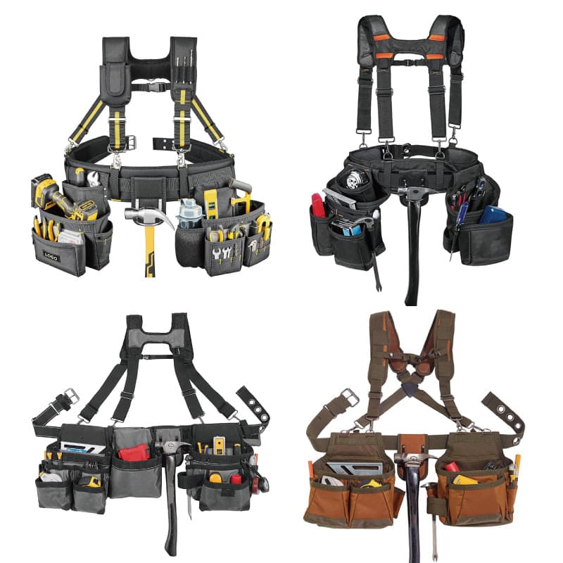 Cross-border Hot Selling Tool Belt with Multiple Pockets Adjustable Tool Waist Bag Multifunctional Repair Tool Pouch