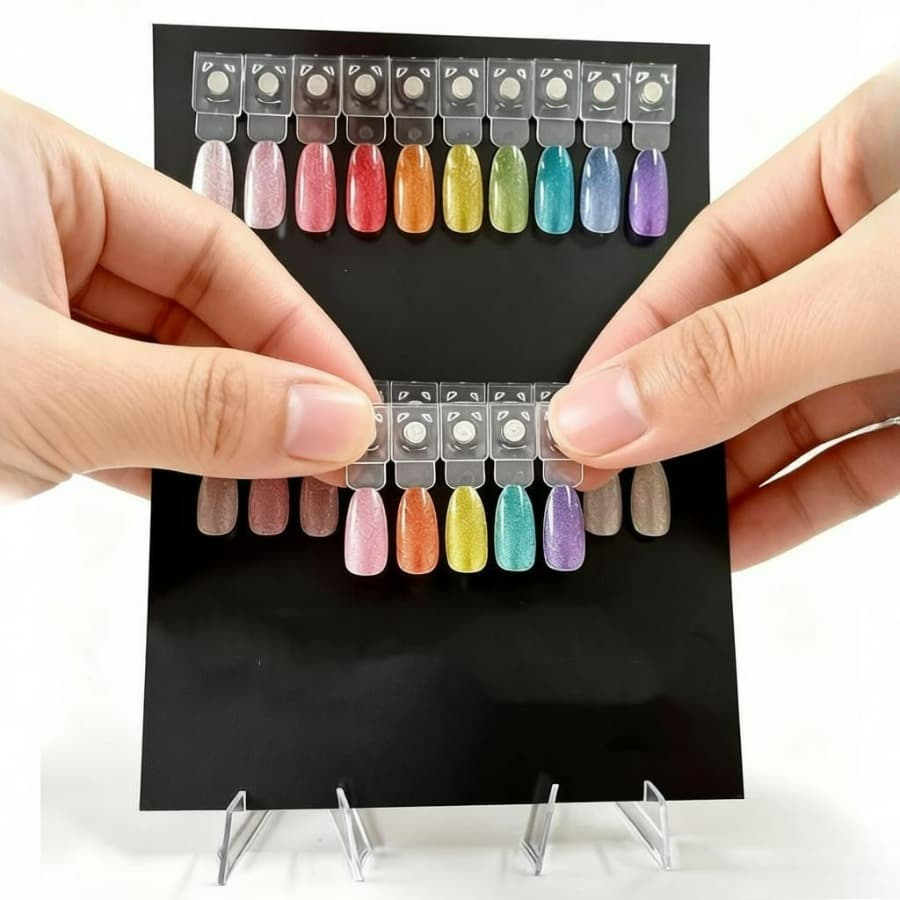 Magnetic nail art display color guide single magnetic nail art color card flexible and removable color card board nail art display tool