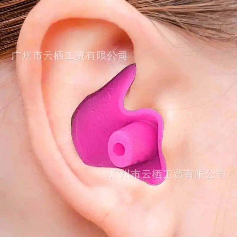Waterproof earplugs, professional swimming silicone earplugs, soft noise reduction spiral earplugs with small box factory direct supply