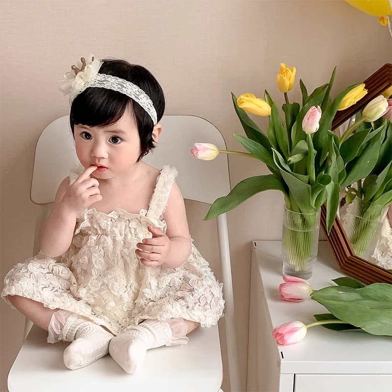 Baby Girl Summer Cute Outfit Infant Bodysuit Princess Romper Trendy Straps Onesie