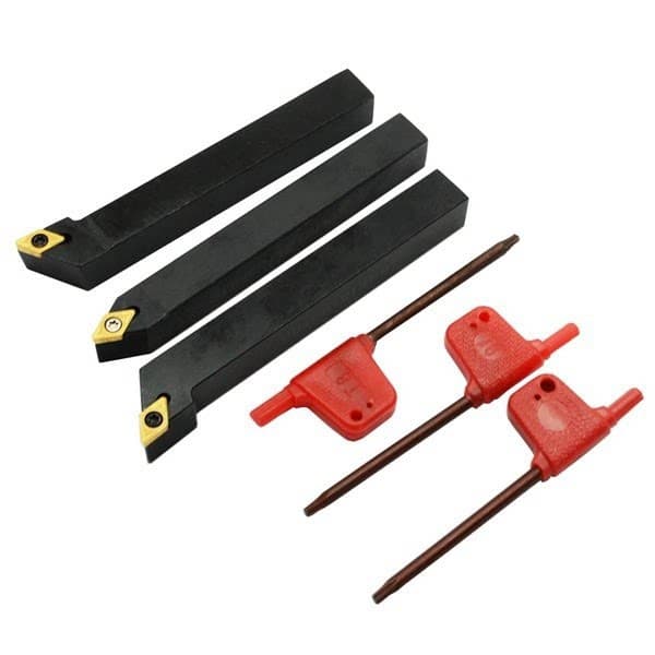 Lathe Tool Post Boring Bar, Lathe Boring Bar Holder, Lathe Tool, Includes: 3 boring bars 12mm with 3 pieces