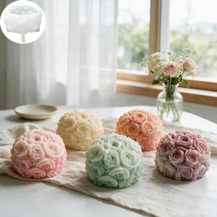 Irregular Rose Ball Aromatherapy Candle Silicone Mold DIY Gypsum Casting Wax Home Decoration Resin Mold