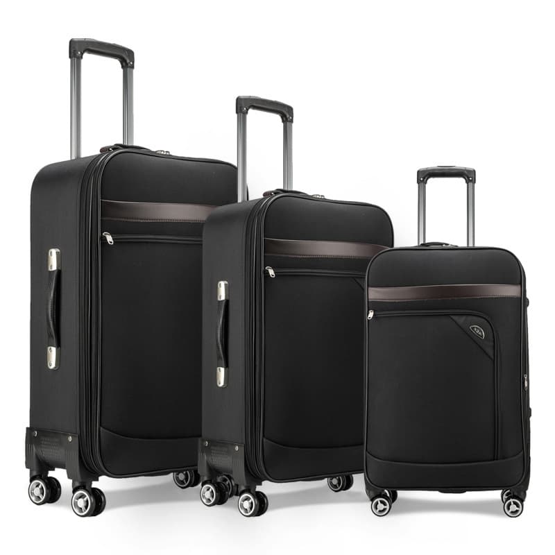 Cross-Border Luggage Business Foreign Trade Canvas Three-Piece Set Trolley Suitcase Travel Suitcase Large Capacity Canvas Suitcase Wholesale