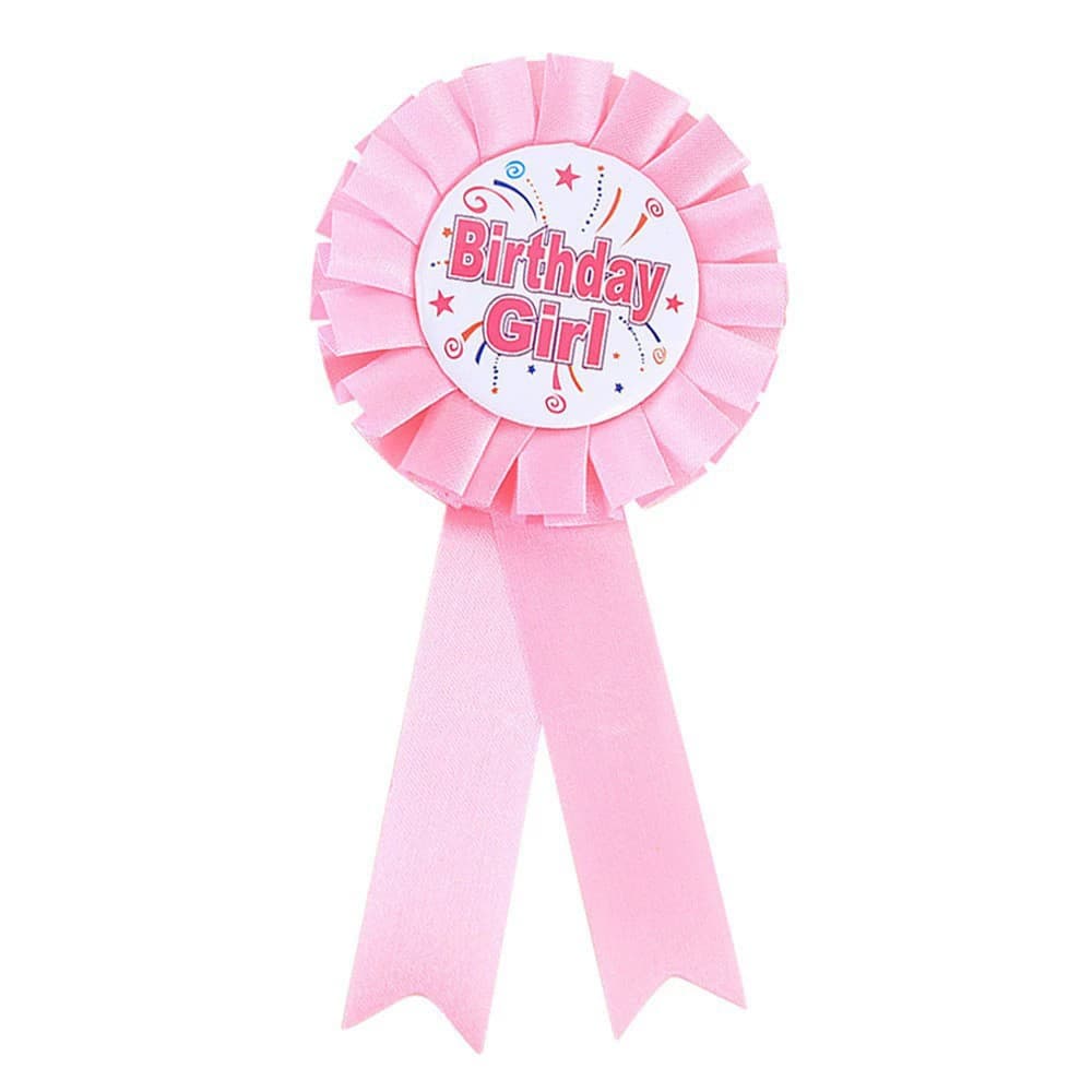 Birthday Party Tinplate Badges and Ribbon Corsage for Boys and Girls