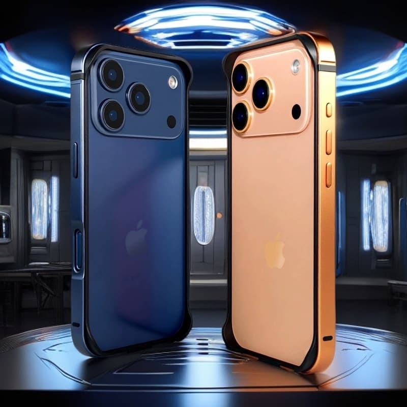 Ultra-thin bezel case for iPhone 17 Pro Max, silicone metal protective cover, minimalist