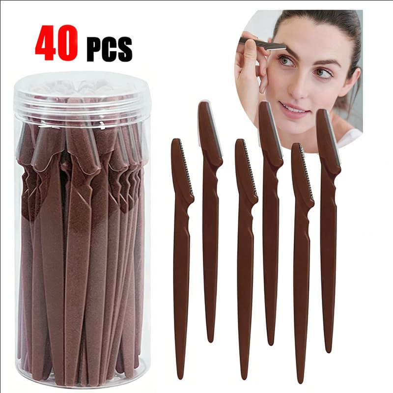 Cross-border Temu Shein Dropshipping New Brown Jar Eyebrow Razor Portable Facial Shaver Hair Remover