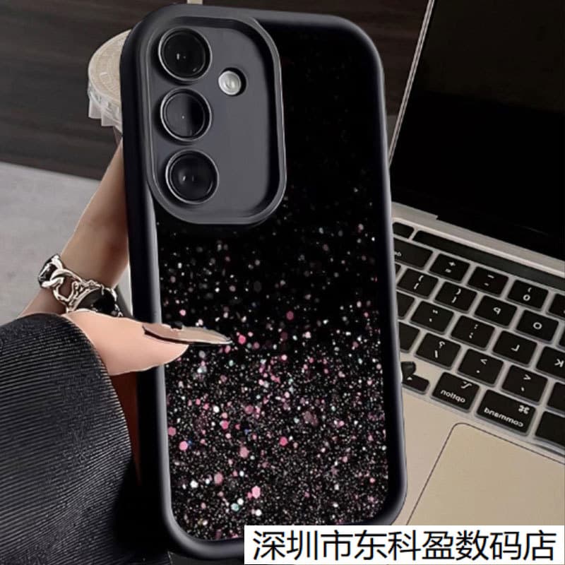 Sparkling Stars A16 Sakura Compatible with Samsung A15/A55/A24/A23 Phone Case S24Ultra/S25/S22