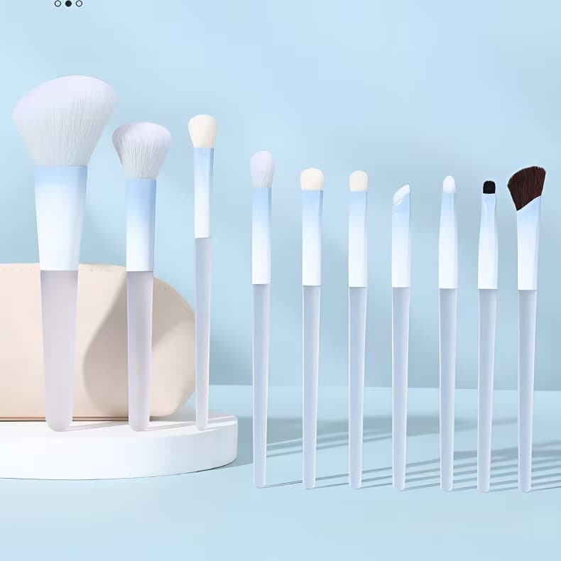Chen Yuanyuan Same Style 10-Piece Makeup Brush Set Complete Set Portable Eyeshadow Blush Blending Brush Kit