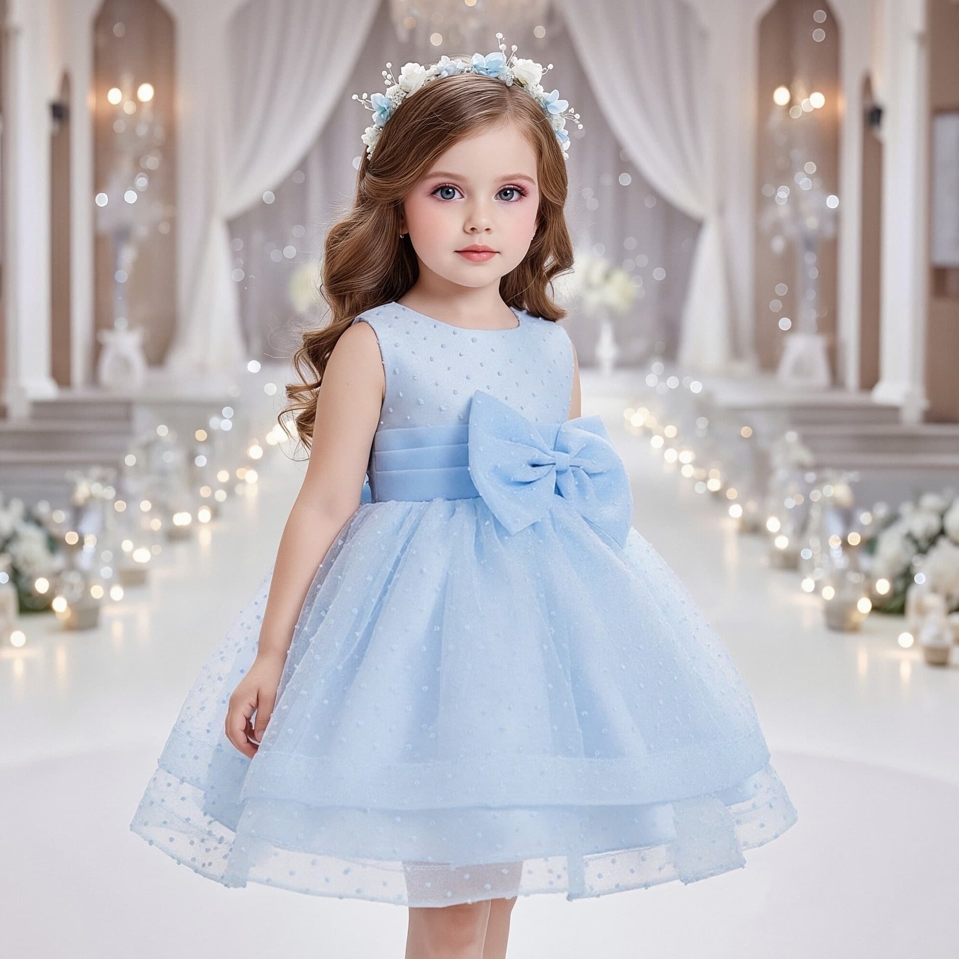 Foreign trade baby wash dress one year old Full Moon dress girls mesh tutu skirt big bow princess skirt spot