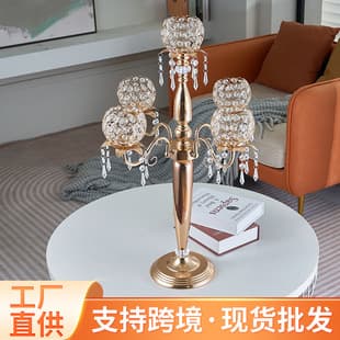 Manufacturer Wedding Hall Candle Holder Decoration Gold Light Luxury Candle Table Romantic Wedding Candlelight Prop