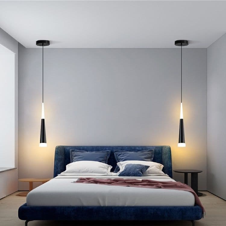 Bedroom bedside chandelier modern minimalist creative personality art long line Internet celebrity chandelier lamp high-end master bedroom small chandelier