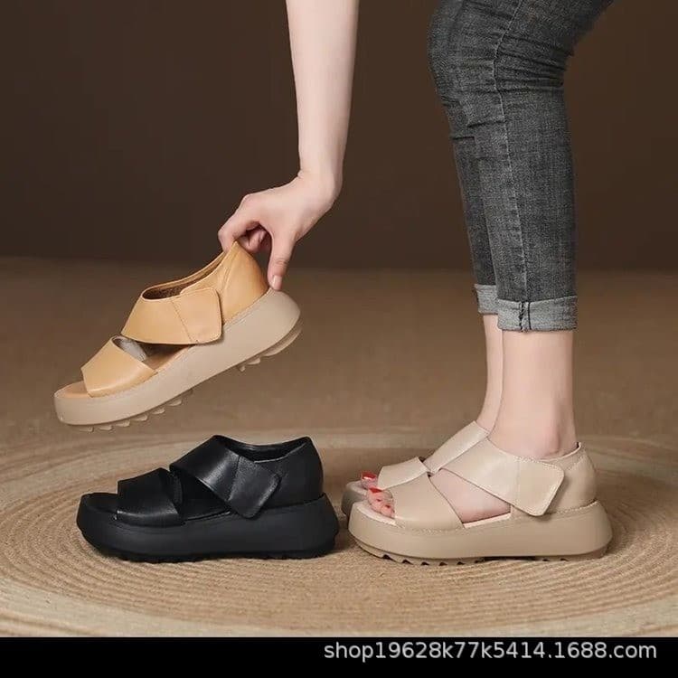 35-43 Cross-border Large Size Thick Sole Sandals Summer New Casual Versatile Retro Women's Sandals Outdoor Fashion Sandals