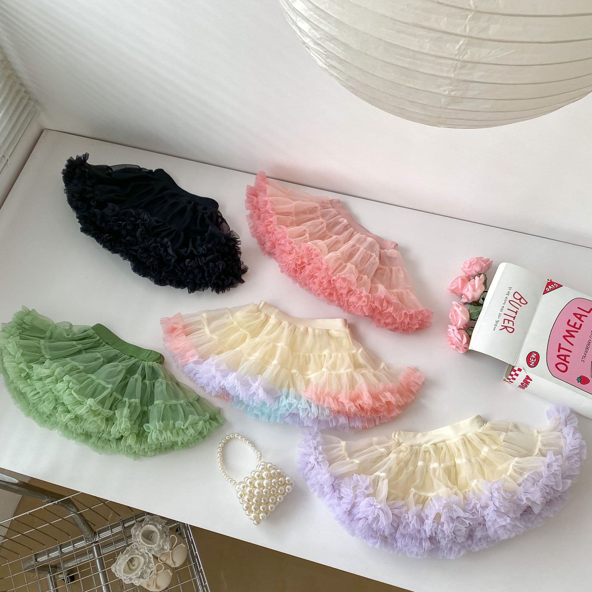 Summer 1-3 year old baby skirt, baby girl tutu group suit, mesh tutu skirt, colorful versatile and stylish mini skirt