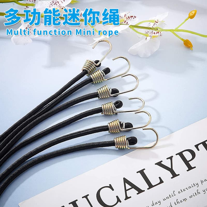 10-Piece Mini Bundling Straps, 4mm Diameter Latex Material Elastic Luggage Ropes, Simple Packing Straps