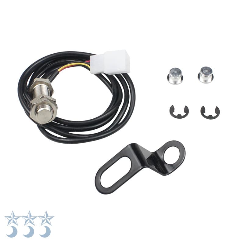 Motorcycle Accessories 1X Sensor Cable 2X Magnet Digital ATV Odometer Speedometer Tachometer Sensor and Bracket