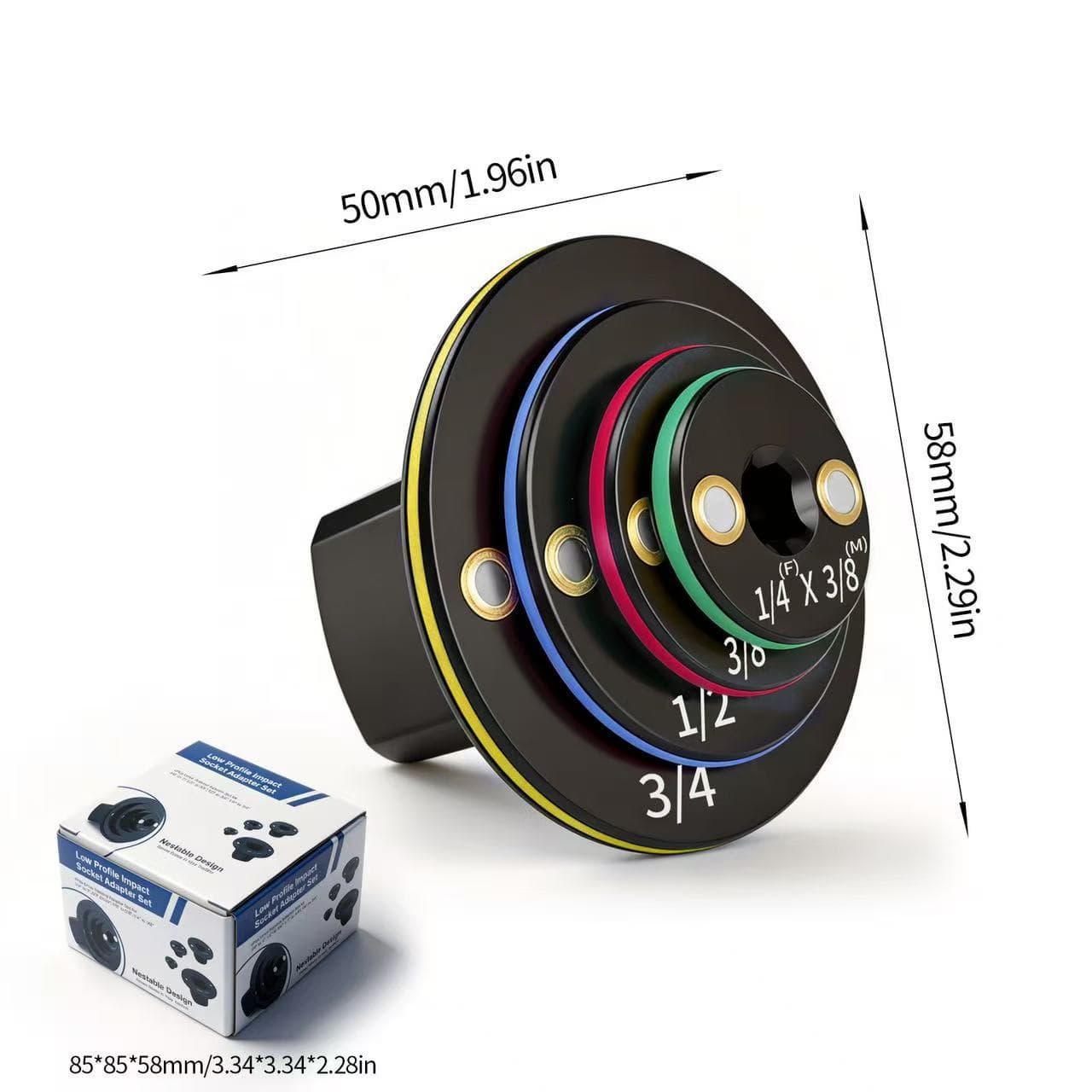 Multi-Spec Color-Coded Threaded Adapter, Male-Female Reducing Connector, Aluminum Alloy Plumbing Pipe Adapter