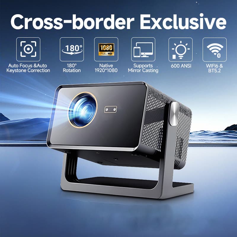 HY380 Projector for Export, HD 1080P Smart Auto Focus Home Theater Projector