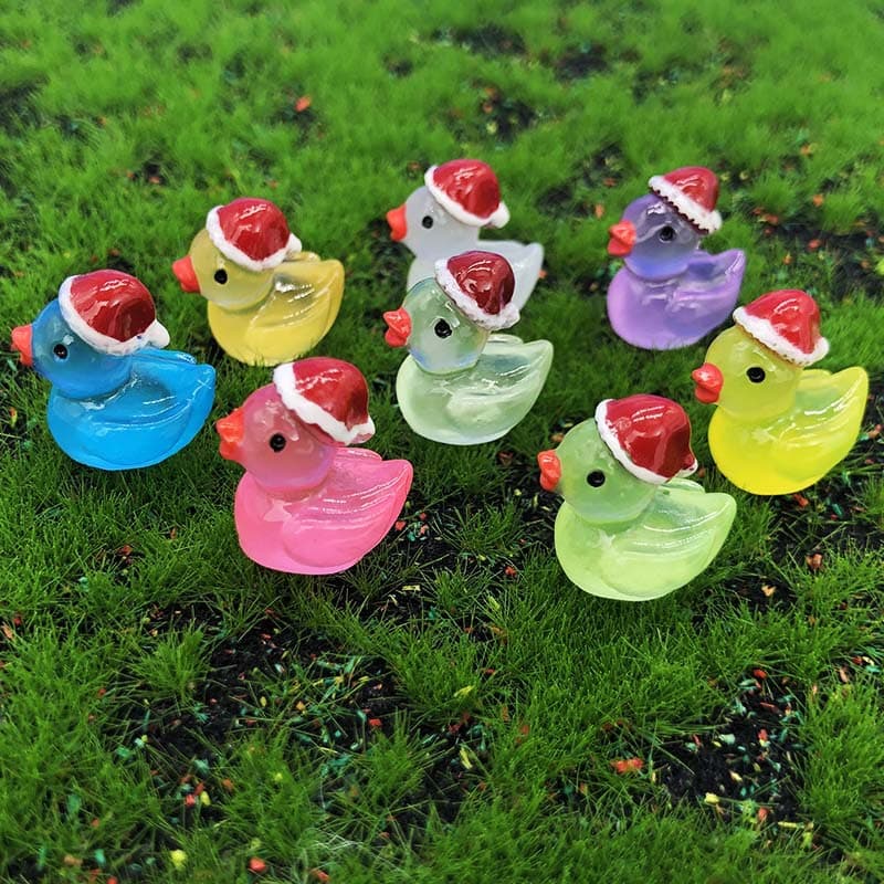 Cute Christmas Glow-in-the-Dark Cartoon Duck Micro Landscape Ornament Various Customization Links Please Specify the Desired Product