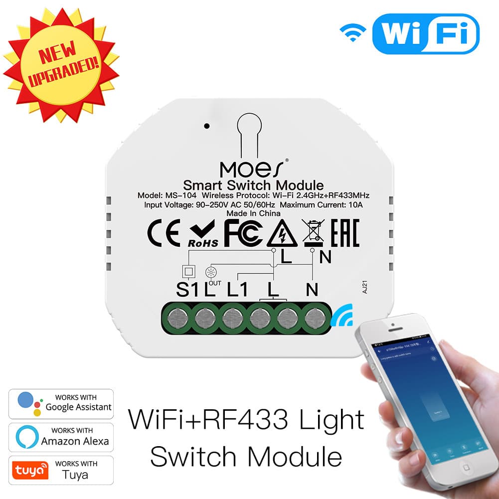 Smart Home Lighting Switch Voice Timed APP Control Single Circuit Dual Control Module Intelligent Switch Fireproof Material