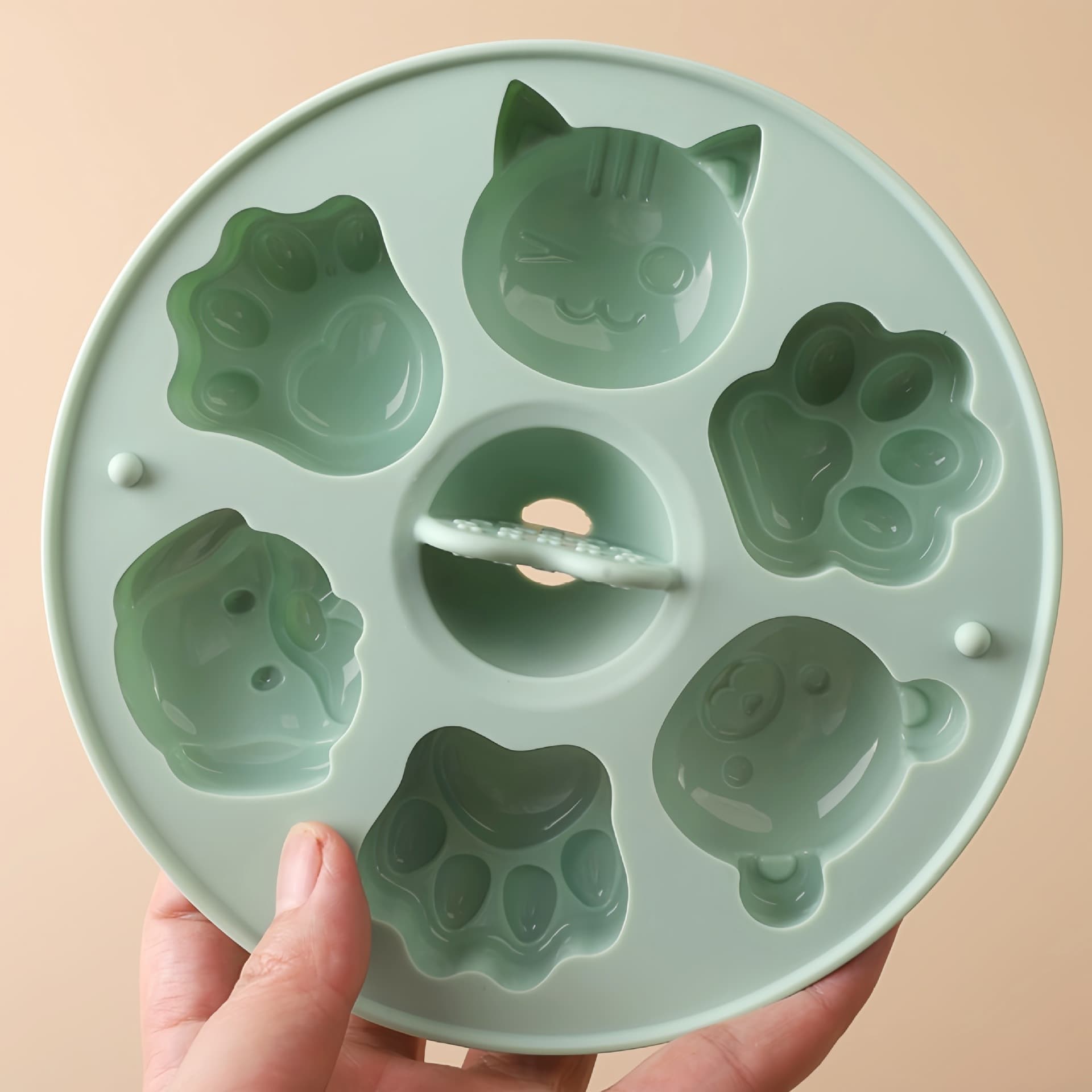Cartoon Bear Puppy Cat Paw Food-Grade Silicone Mold Baby Complementary Food Steamed Cake Rice Cake Pudding Jelly Mold with Lid