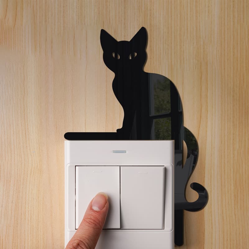 Acrylic mirror switch sticker for Black Cat, Bull, Xiaomi outlets, anti-static insulation decorative wall sticker on Amazon