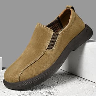 Genuine Leather Men's Shoes Classic Breathable Casual Shoes Versatile Large Size Soft Loafers