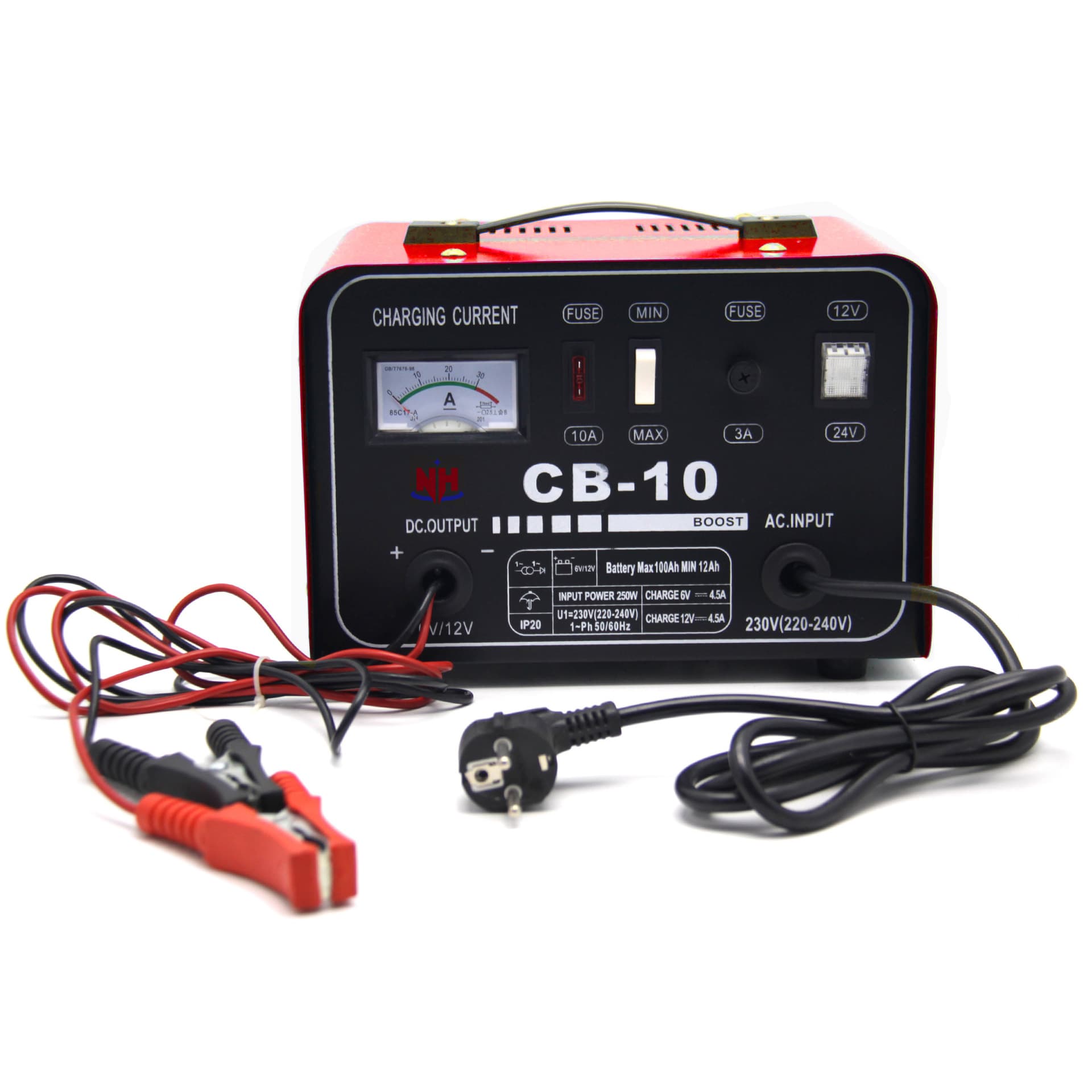 NHCB-10 Factory Direct Car Battery Charger Bus Truck 24V 12V 4.5A Emergency Jump Starter