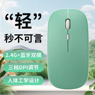 Wireless dual-mode mouse, universal for laptops, silent 2.4G rechargeable quiet Bluetooth wireless version