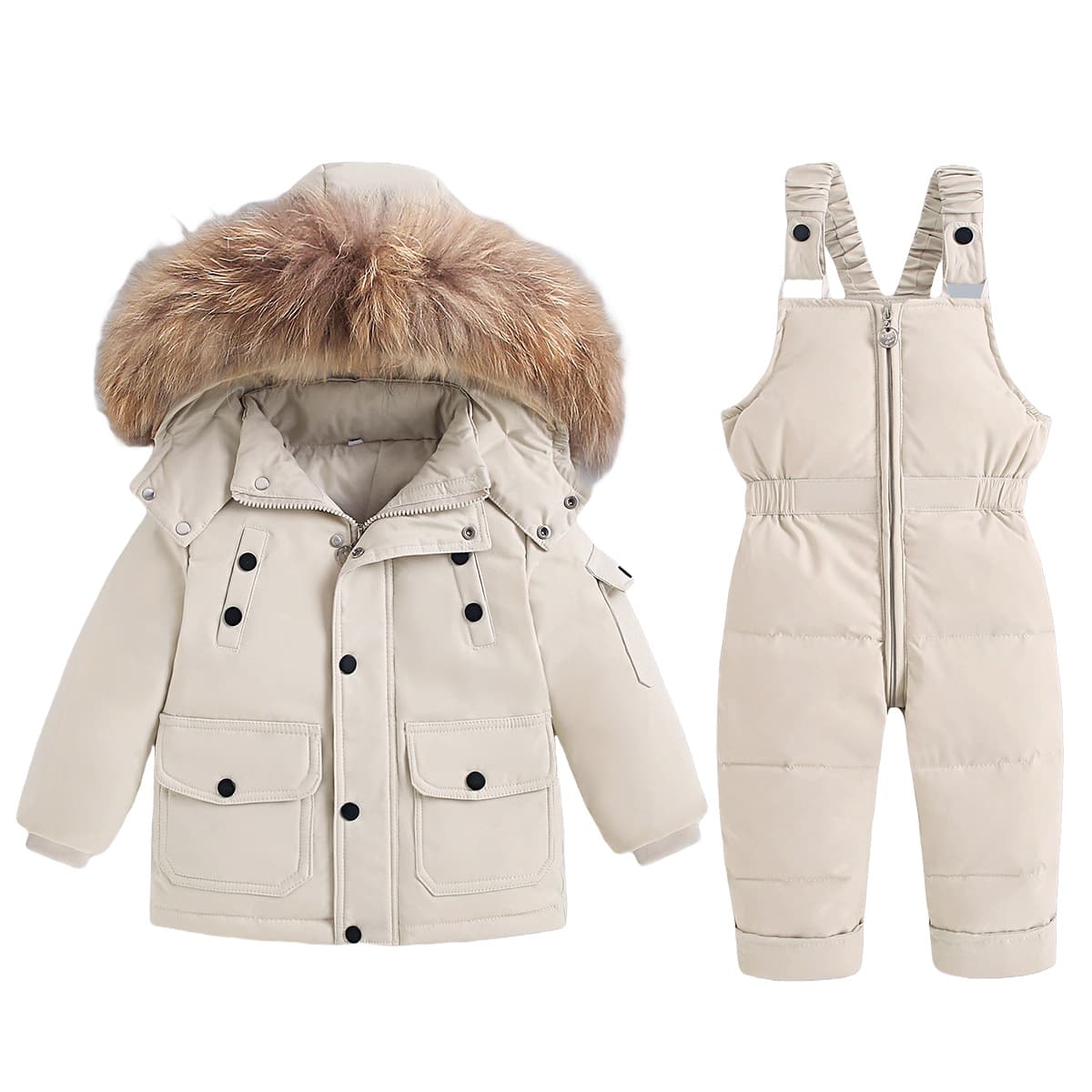 Foreign trade winter baby warm clothing set, boys' two-piece set, toddlers aged 1-5 years, girls' overalls and rompers.