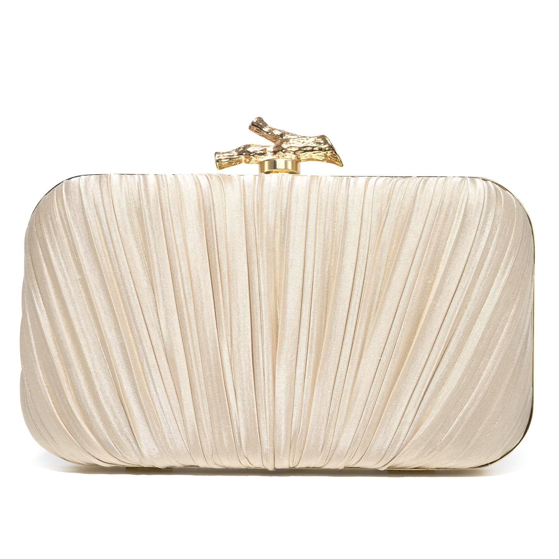 New European and American Cross-Border Pleated Satin Clutch Bag Evening Bag Women's Chain Bag Celebrity Wedding Evening Bag
