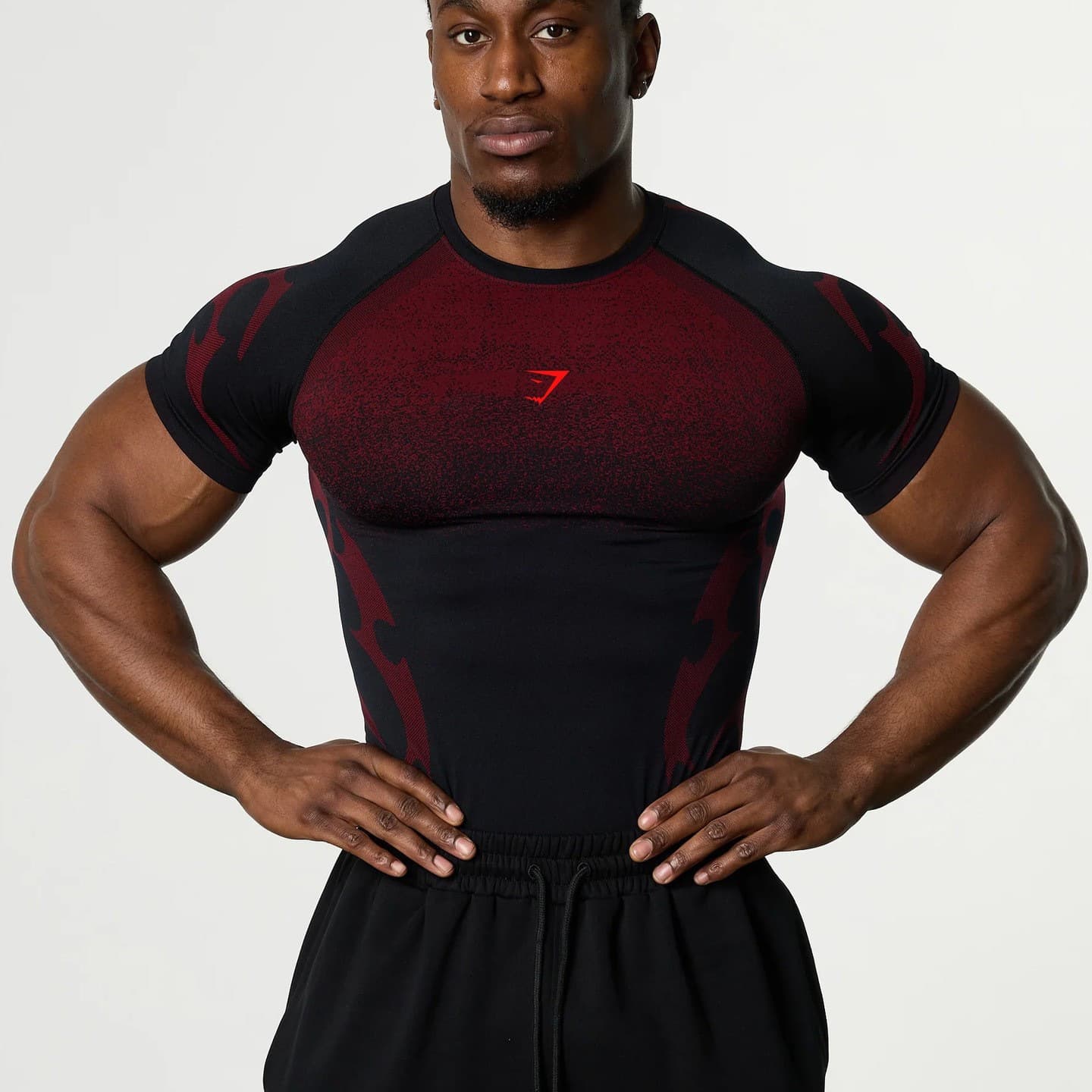 GYMSHARK Men's T-Shirt Muscle Workout Quick Dry Breathable Stretch Crew Neck Short Sleeve Tight Training Top
